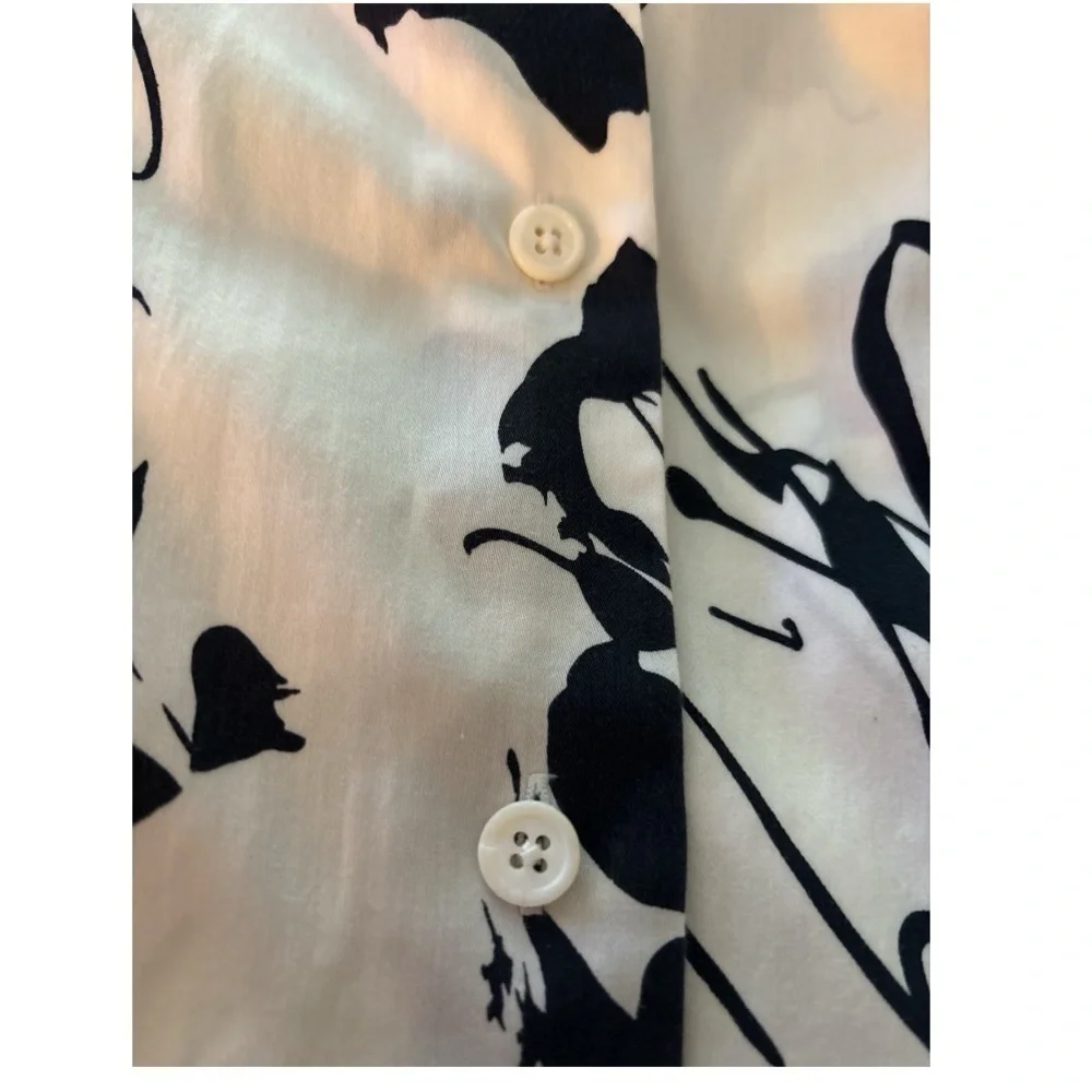 LINDA ALLARD ELLEN TRACY button down cotton shirt, size 12, white and black. - Picture 6 of 6